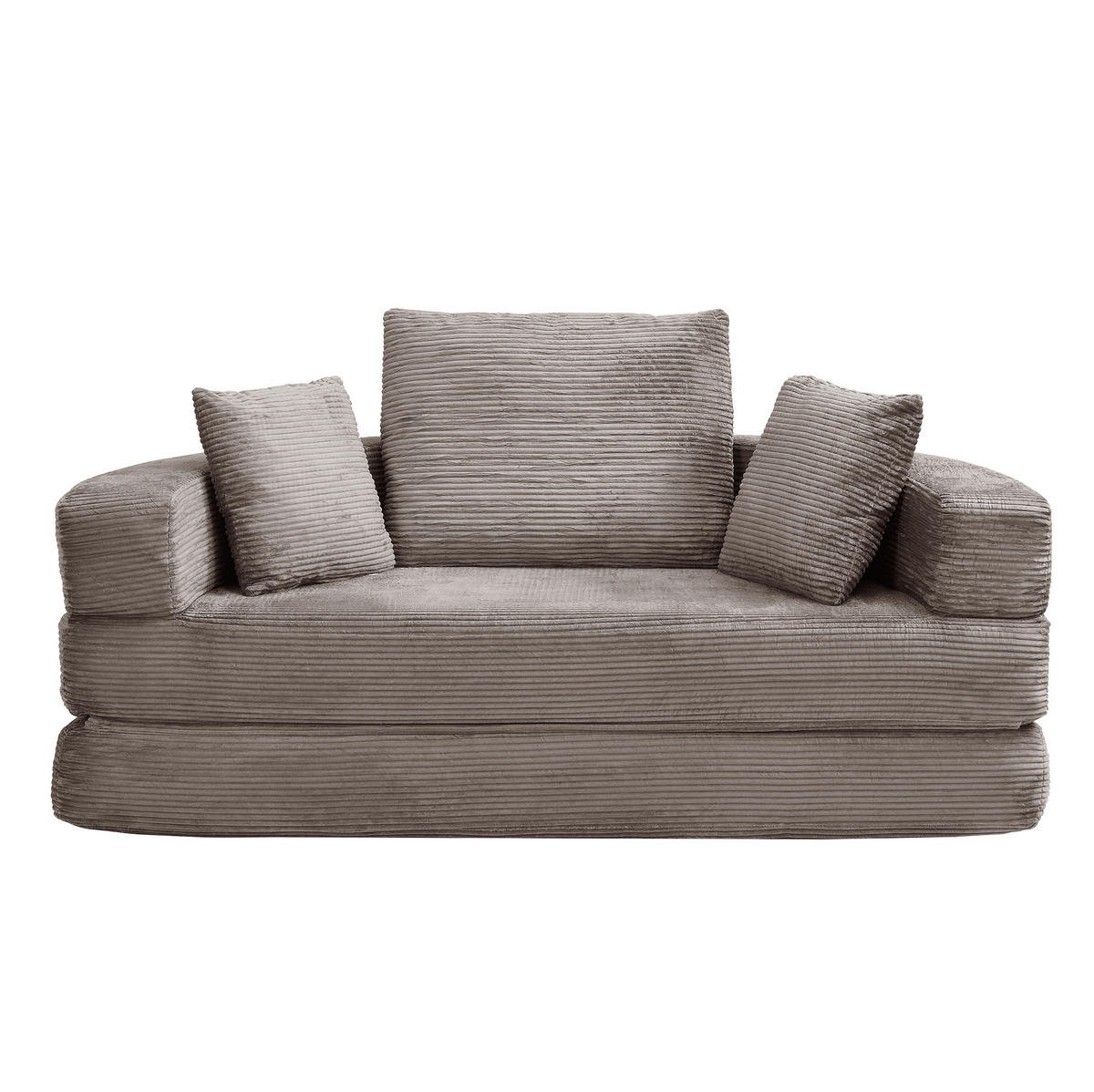 SCHLAFSOFA 173/176/40 cm aus Schaumstoff mit 2-in-1-Funktion Braungrau - Graubraun, Kunststoff (176/40/173cm) - Modenvie