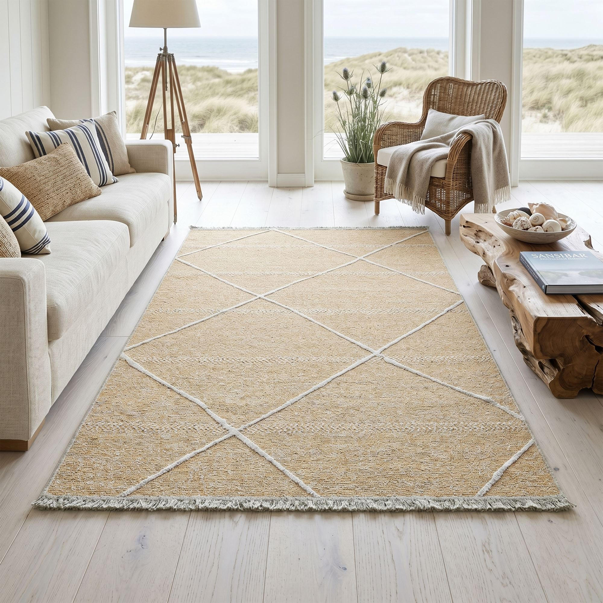 Sansibar Sylt Flachwebteppich Gold 120x170 cm