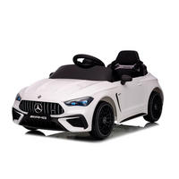 KINDER ELEKTROAUTO Mercedes AMG CLE 53 weiß Stoßdämpfer, LED-Leuchten, Fernbedienung, Gurt, 2 Türen, Softstart - Weiß, Kunststoff (99/55/43cm) - Chipolino