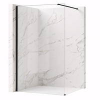 DUSCHWAND Rea Flexi Transparent / Black 120 - Schwarz, Glas (120/120/195cm) - REA
