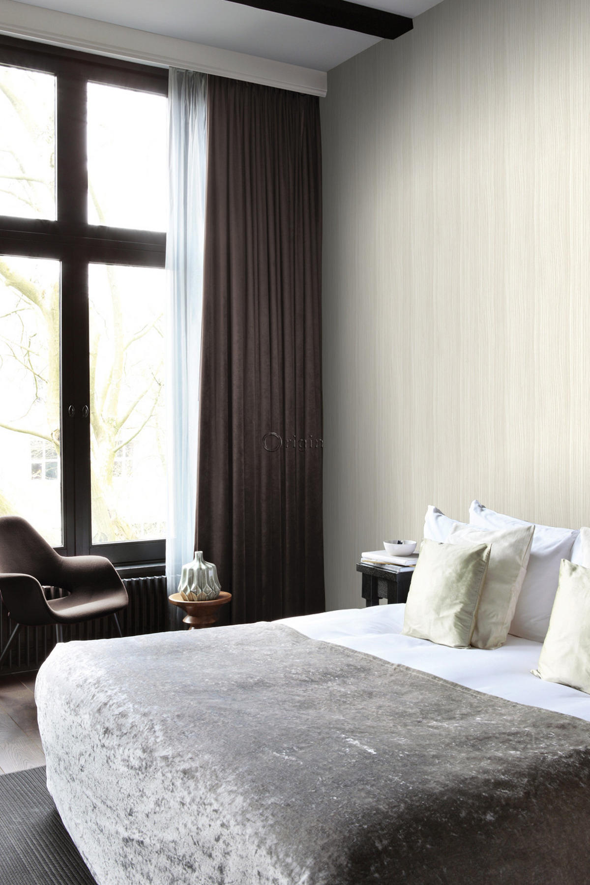 TAPETE Streifenmuster 53 cm x 10.05 m - Weiß, Papier (53/1000cm) - Origin Wallcoverings