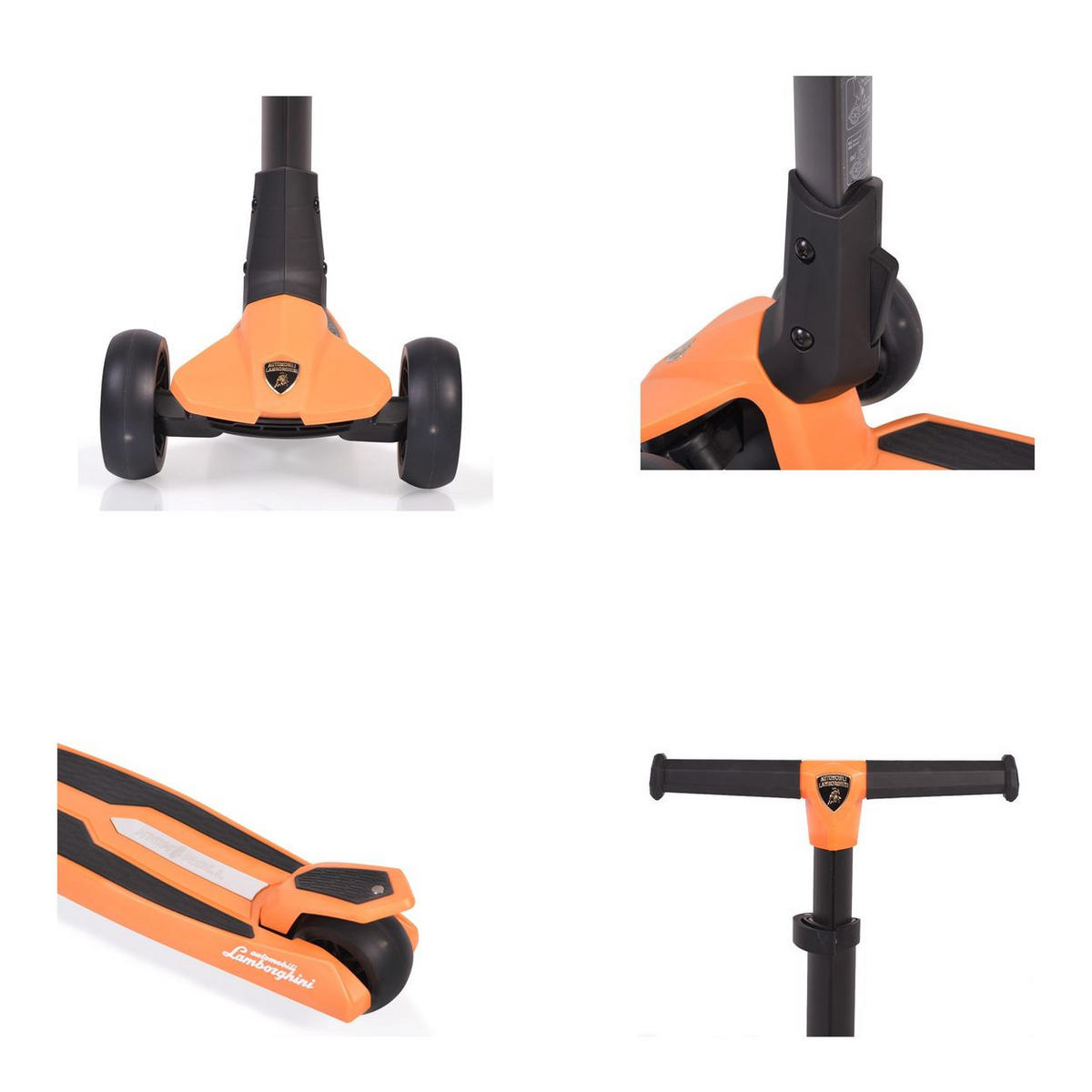 KINDERROLLER Lamborghini orange klappbar PU-Räder ABEC-7 LED-Räder Bremse - Orange, Metall (59/30/82cm)