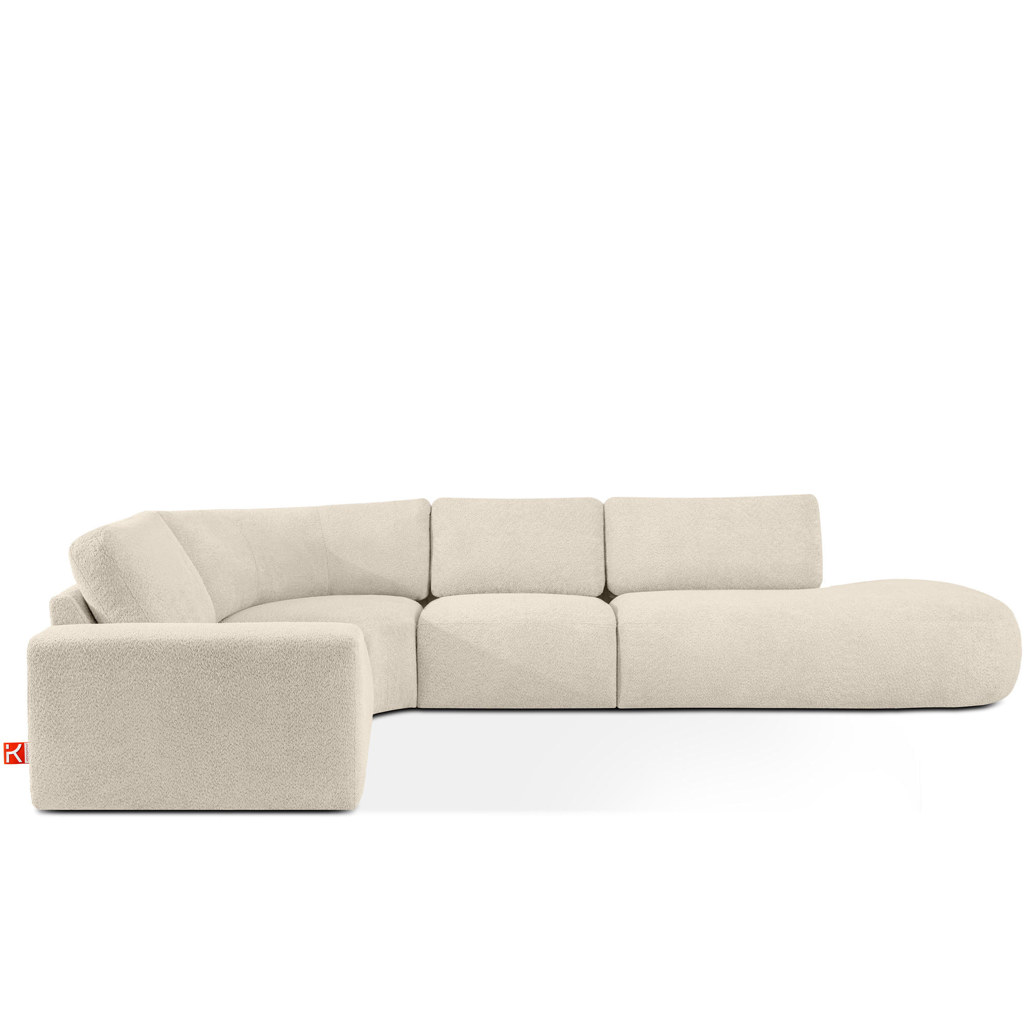 ECKSOFA RECHTS ZUCCO, Hellbeige - Hellbraun, Holz/Holzwerkstoff (224/373cm) - KONSIMO®