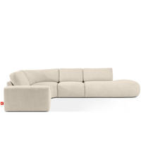 ECKSOFA RECHTS ZUCCO, Hellbeige - Hellbraun, Holz/Holzwerkstoff (224/373cm) - KONSIMO®