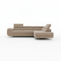 ECKSOFA ASTORP, Sofa aus Cord Beige - Poso 02 - Beige/Silberfarben, Textil/Metall (277/203cm) - Moderno Meble