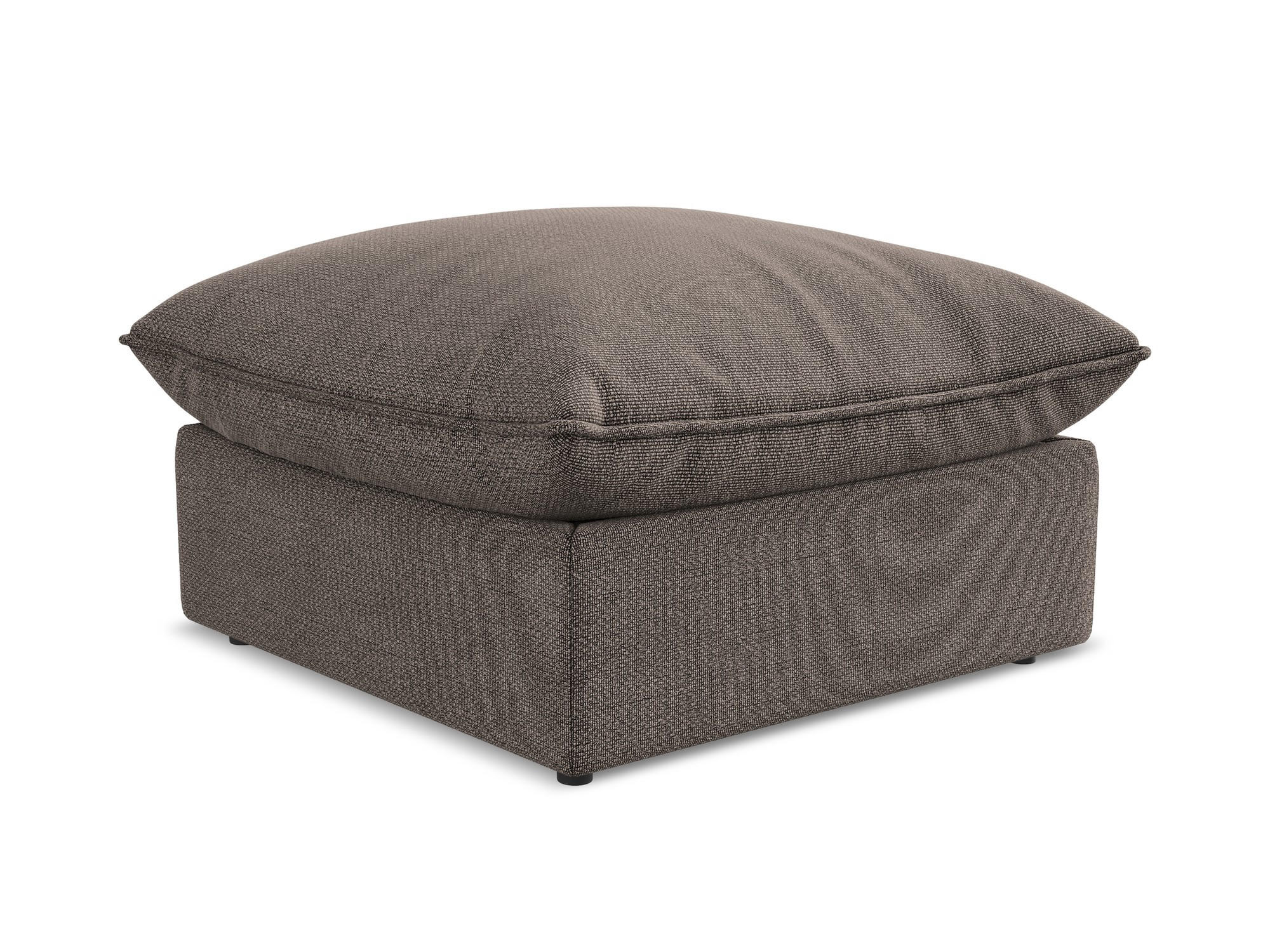 POUF Bouclé Stoff Braun - Schwarz/Braun, Holzwerkstoff/Kunststoff (75/45/75cm) - Makamii