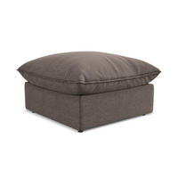 POUF Bouclé Stoff Braun - Schwarz/Braun, Holzwerkstoff/Kunststoff (75/45/75cm) - Makamii