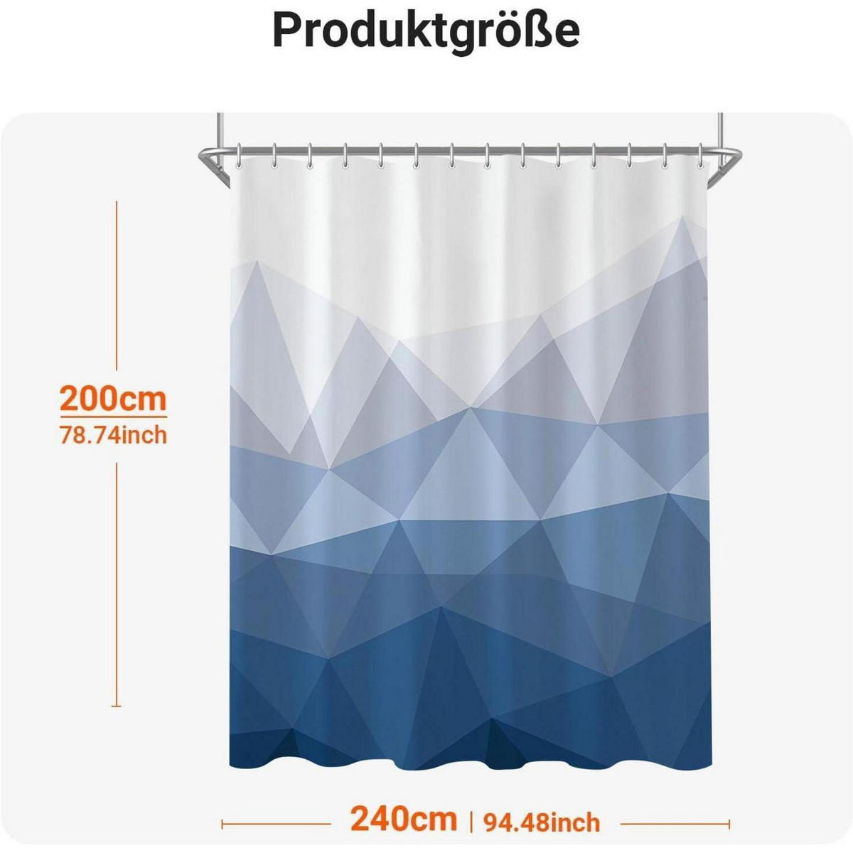 DUSCHVORHANG Geometrischer Verlauf 240 x 200 cm - Multicolor, Textil (240/200cm)