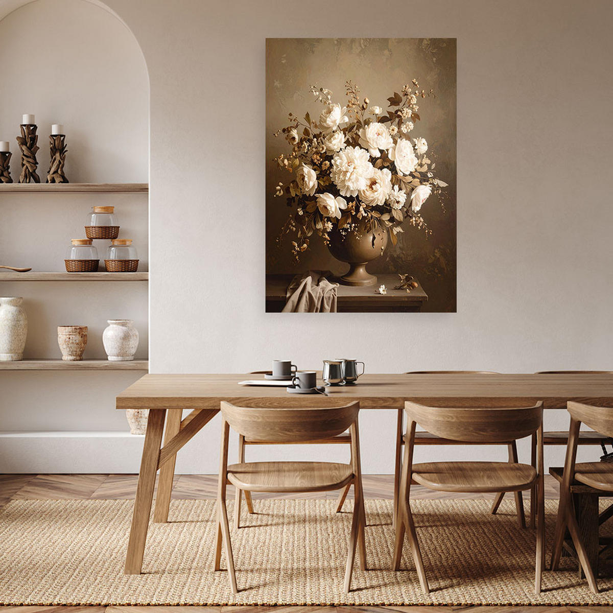 LEINWANDBILD Blumen 80x120cm - Braun, Textil (80/120cm) - Feeby