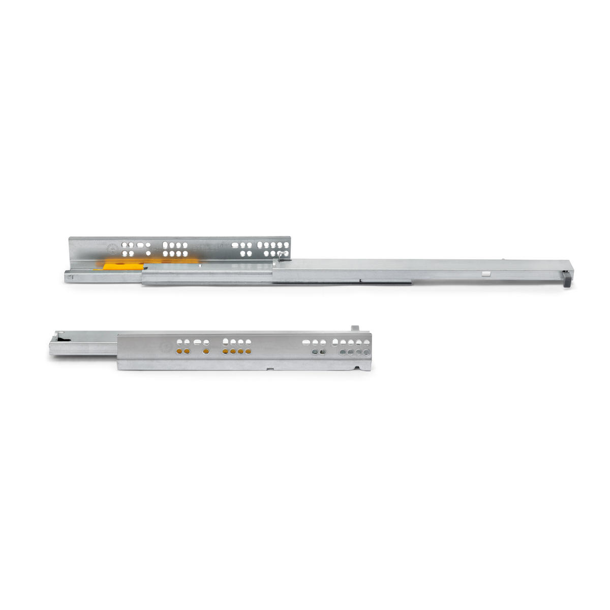 UNTERFLURFÜHRUNGEN Silver, Vollauszug, mit Push, Tiefe 250mm, Stahl, Verzinkt - Zinkfarben, Metall (5/5/26cm) - EMUCA