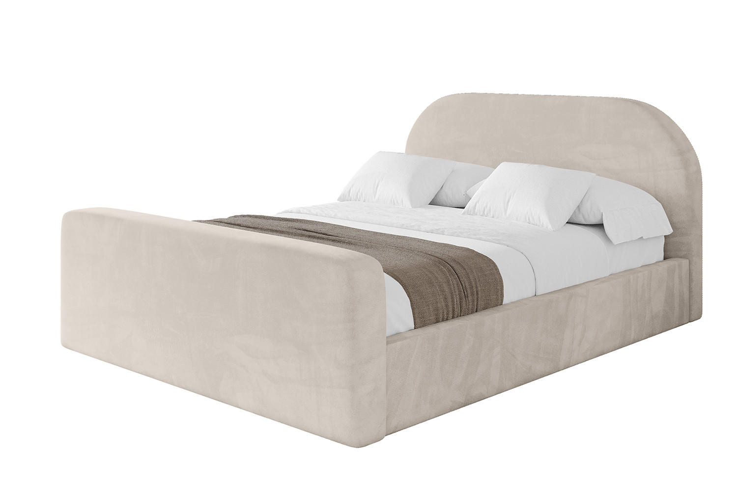 POLSTERBETT mit Bettkasten, Fußteil und Lattenrost, Boxbett mit Matratze H3/H4 - TIVON-Z 120x200 Beige - Beige, Holzwerkstoff/Textil (120/200cm) - ALTDECOR