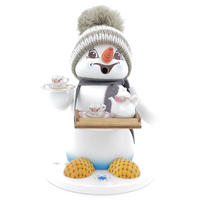 RAUCHFIGUR Schneemann Weiß Bauchladen 19 cm - Multicolor, Holz (15/19/0.1cm)