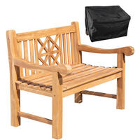 TEAKBANK Holzbank 120 cm mit Abdeckhaube Teak - Braun, Holz (120/92/72cm) - TPFGarden