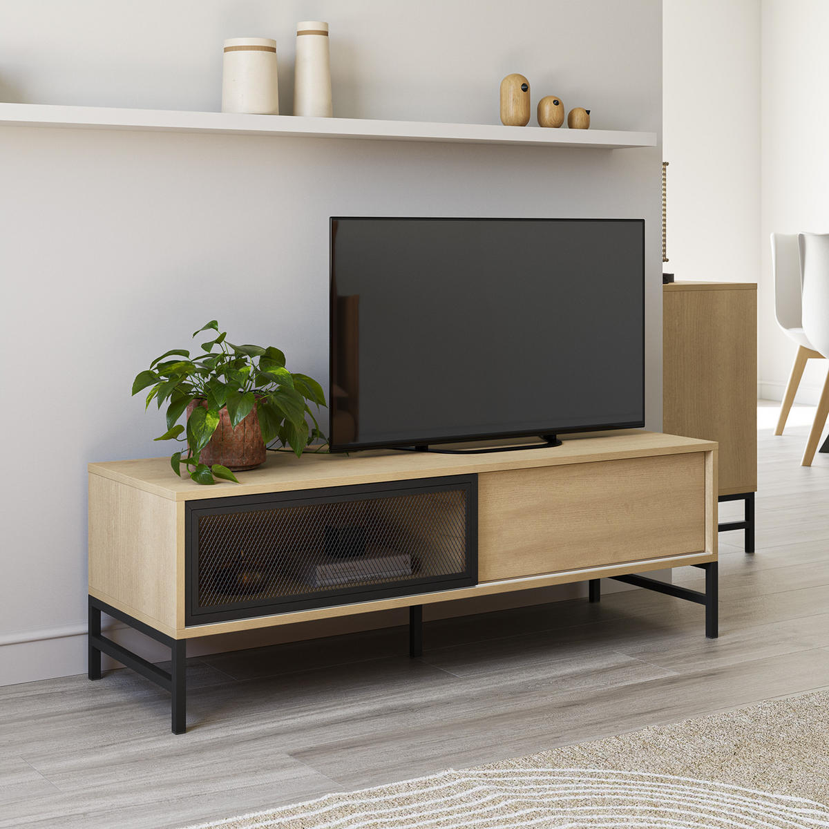 TV-ELEMENT Isis 2 Türen Eiche farbe - Honigeiche, Holzwerkstoff (120/40/40cm) - VS Venta-stock