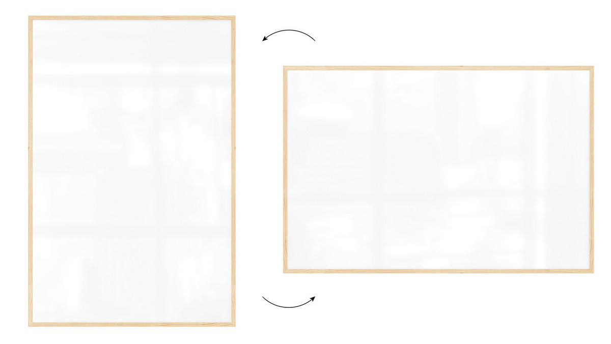 MAGNETISCHES Whiteboard mit Naturholzrahmen 150x100cm - Weiß, Metall (150/100/1.5cm) - ALLboards