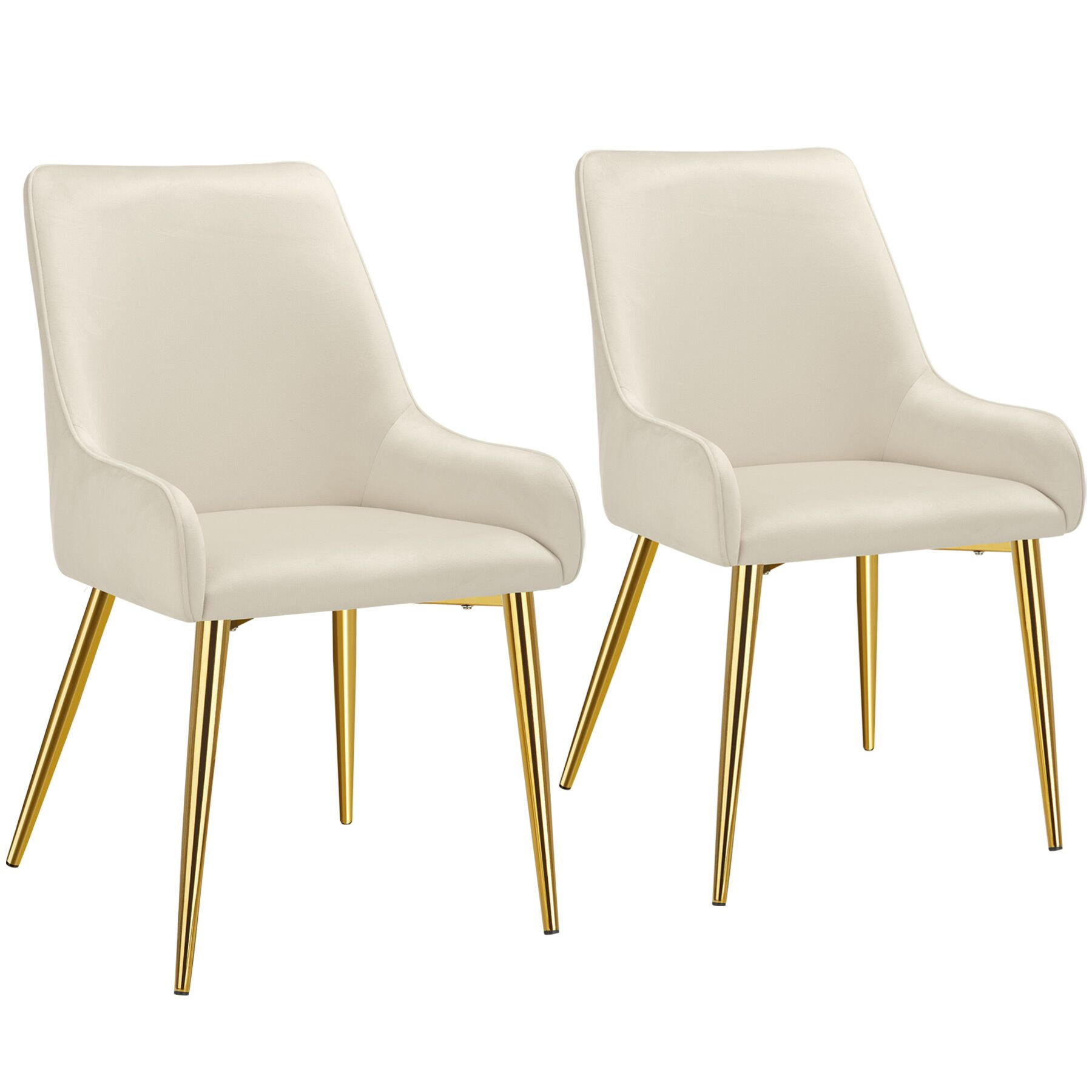 POLSTERSTUHL 2er Set Avane 52 x 61 x 89 cm beige - Beige, Textil (52/89/61cm) - tectake