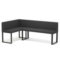 ECKBANK links SANA U Kunstleder glatt, 142/196 cm Schwarz - Schwarz, Kunststoff/Textil (142/196cm) - Idohome
