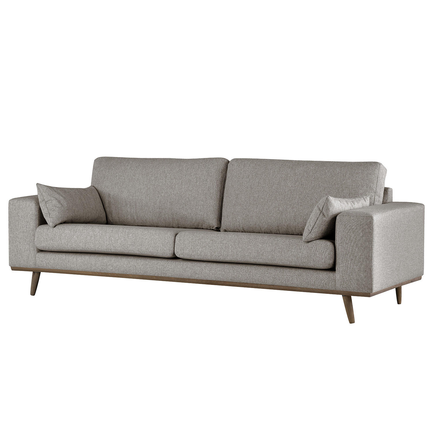 2-SITZER SOFA - Eichefarben/Graubraun, Eichenholz/Textil (197/81/88cm) - home24