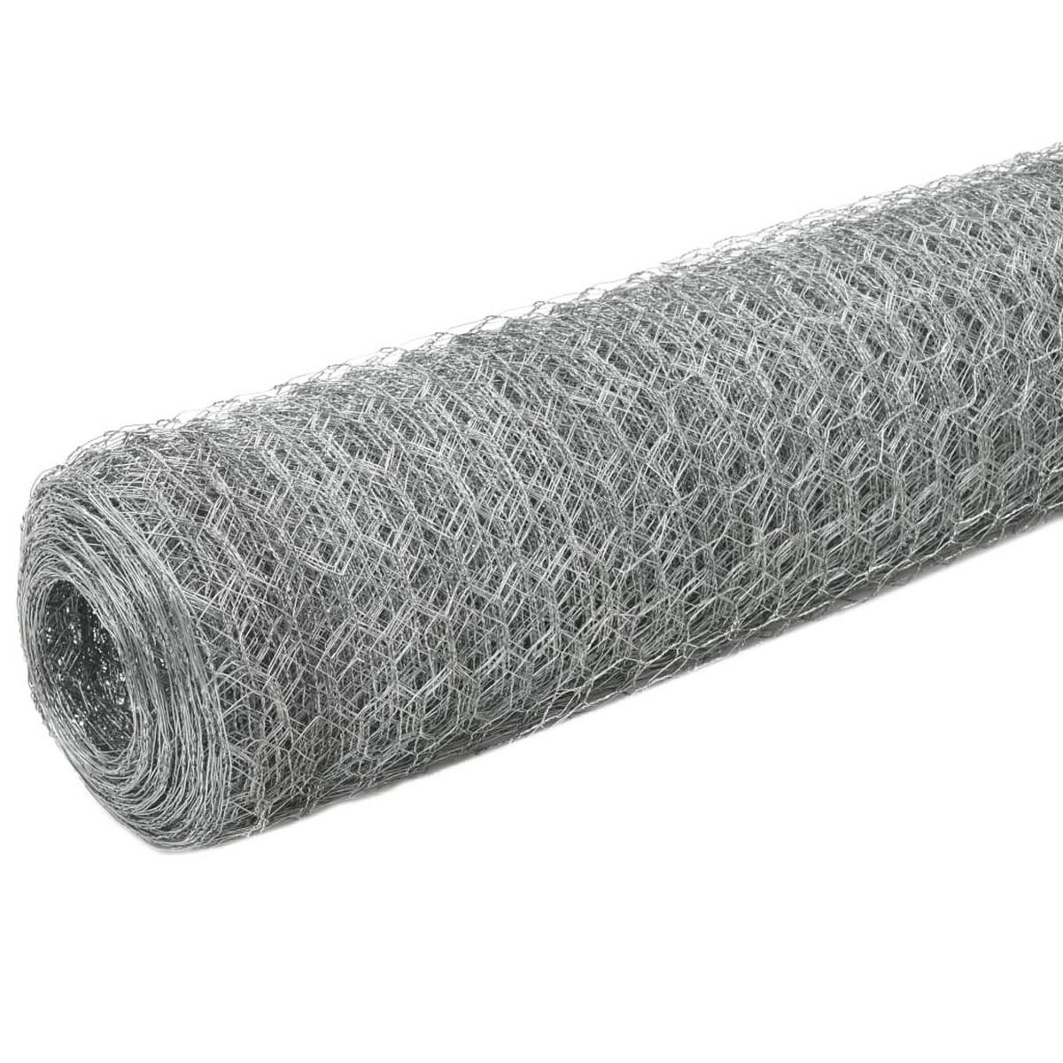 DRAHTZAUN Verzinkter Stahl 25/1,2 M Silbern - Silberfarben, Metall (2500/120cm) - vidaXL