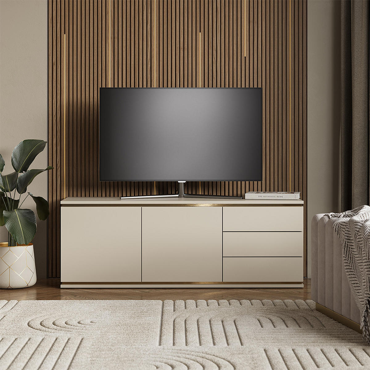 NIZKA OMARICA Linette Kašmir - kašmir, leseni material (135/48.6/42cm) - Vicco