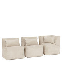 SITZSACK-SOFA 3-tlg. modular cord Noa - Beige, Textil (228/70/78cm) - icon