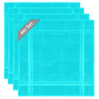 FROTTEE Küchenhandtücher 50x50 cm, 4er Set, Türkis - Türkis, Textil (50/50cm) - Lashuma