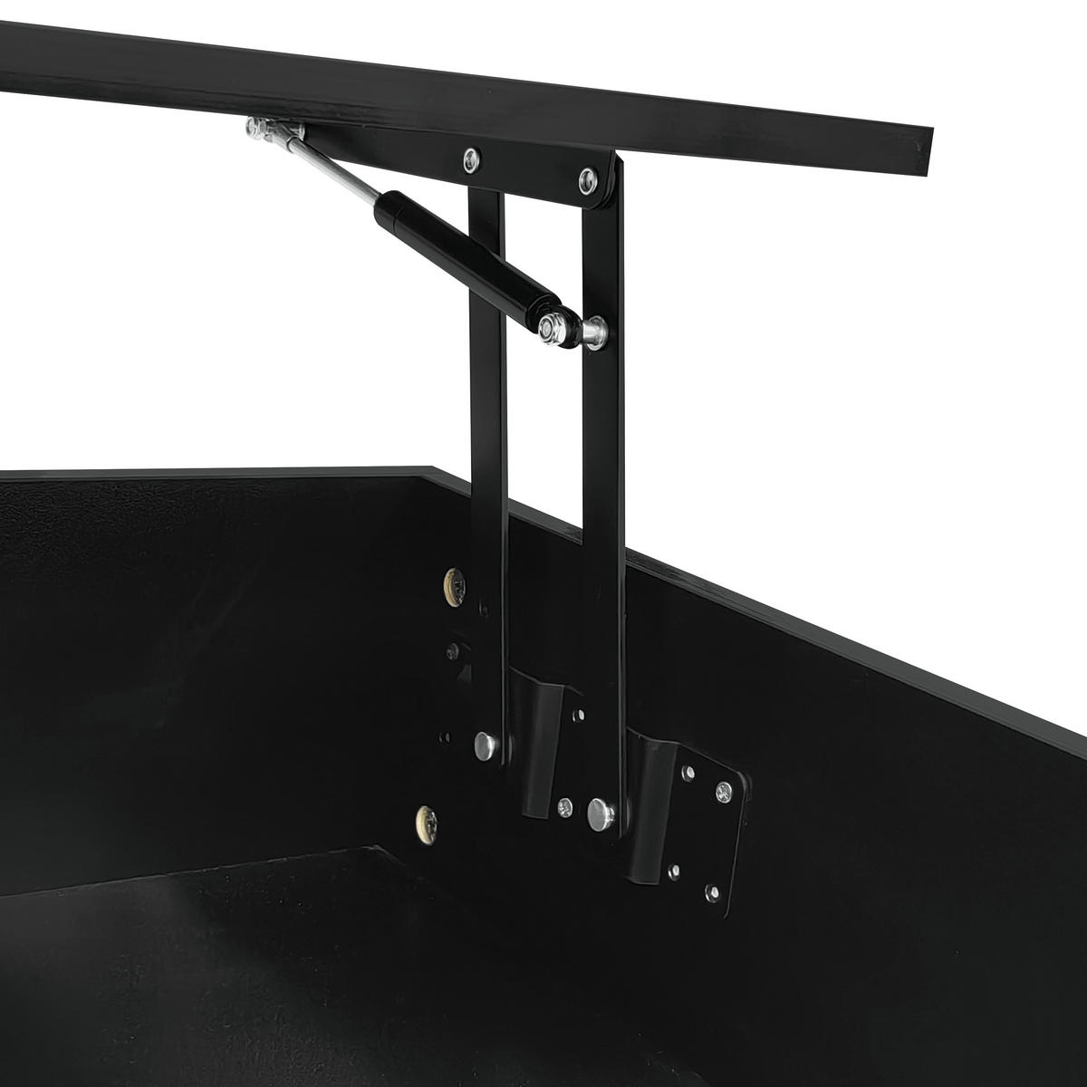 COUCHTISCH 100/50/45 cm schwarz mit hydraulischem Lift und LED-Beleuchtung - Schwarz, Holzwerkstoff (100/50/45cm) - OKWISH