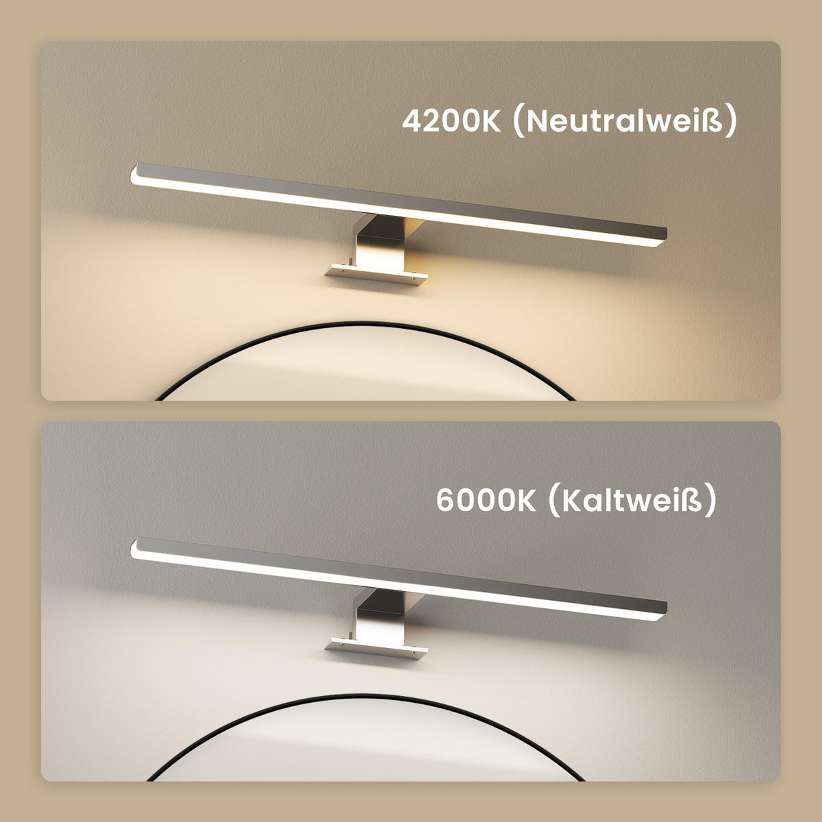 SPIEGELLEUCHTE LED Weiß 4200K 40,4/17,1/4 cm - Weiß, Kunststoff (17/40/4cm) - EMKE