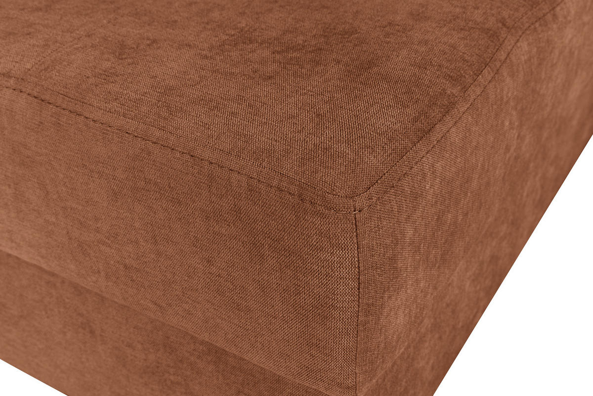 ECKSOFA mit Schlaffunktion Rechts Rostrot Chenille - 245x200 cm - Trevi - Terracotta/Schwarz, Holz/Holzwerkstoff (245/200cm) - Ravio