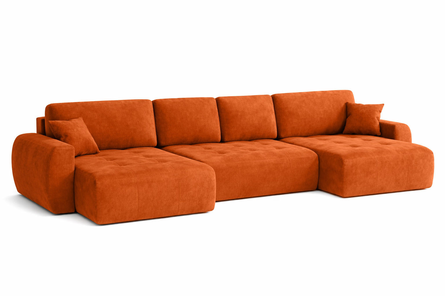 ECKSOFA Mit Schlaffunktion Und Bettkasten U-Form Ivo U, Veloursstoff Salvador, Braun - Braun, Holz (342/142cm) - Kaiser Möbel