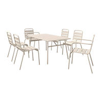 GARTENESSGRUPPE im Set - 6 Personen-Sitzer - Metall - Beige - - Beige, Metall - Vente-Unique