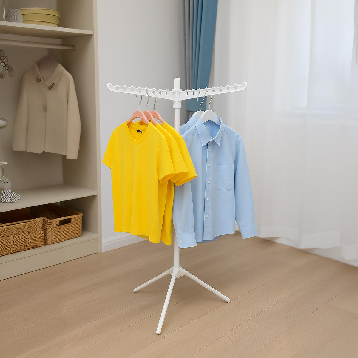 SUŠIAK na bielizeň - viacfarebná, kov/plast (56/143/56cm) - Relaxdays