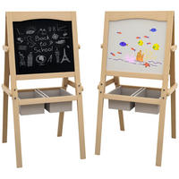 MALTAFEL DE-18183 3-in-1 mit Papierrolle, magnetisch Natur - Naturfarben, Holzwerkstoff (50.5/109/58cm) - ComfortXL
