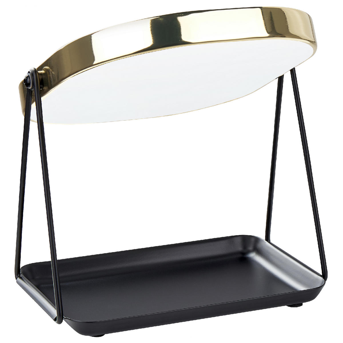 KOSMETIKSPIEGEL 20/22 cm gold Correze - Goldfarben/Schwarz, Metall (15/31/24cm) - Beliani