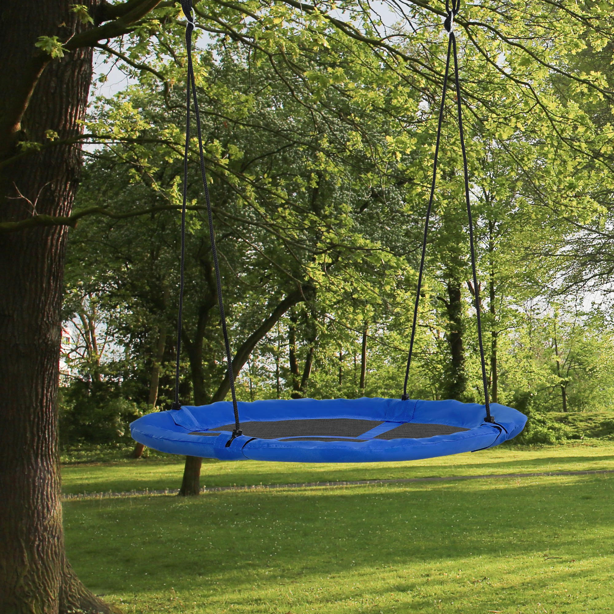 KINDER Nestschaukel - Blau/Schwarz, Kunststoff/Metall (110/110cm) - Outsunny