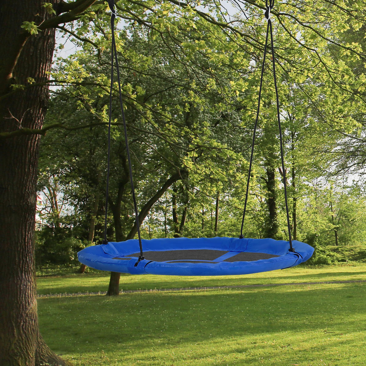 KINDER Nestschaukel - Blau/Schwarz, Kunststoff/Metall (110/110cm) - Outsunny