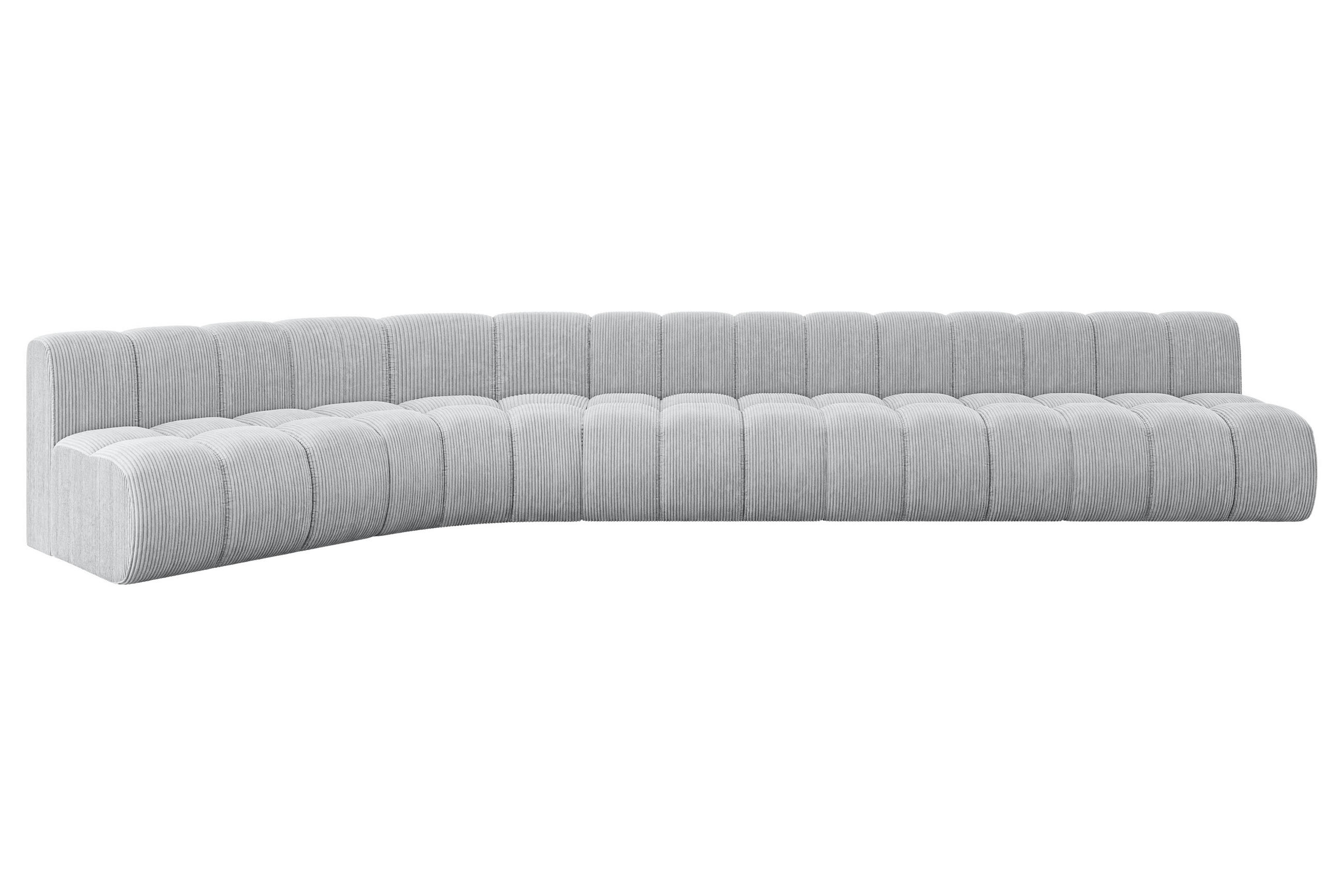 ECKSOFA modulares Sofa Montra-L3 - 472x174x70 cm Grau - Grau, Holzwerkstoff/Textil (472/174cm) - ALTDECOR