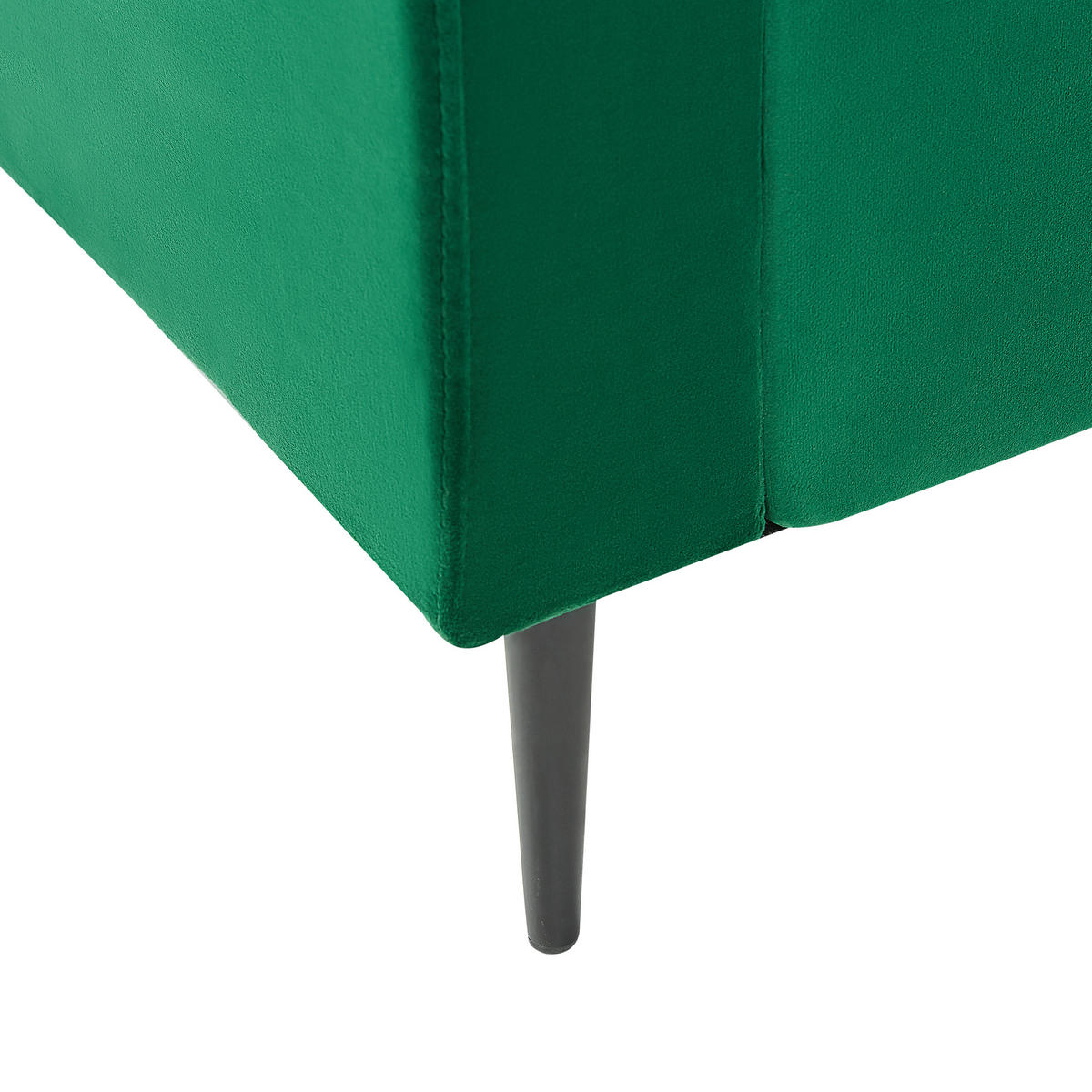 CHAISELONGUE Samtstoff grün/schwarz Gueret - Schwarz/Grün, Textil (88/73/165cm) - Beliani