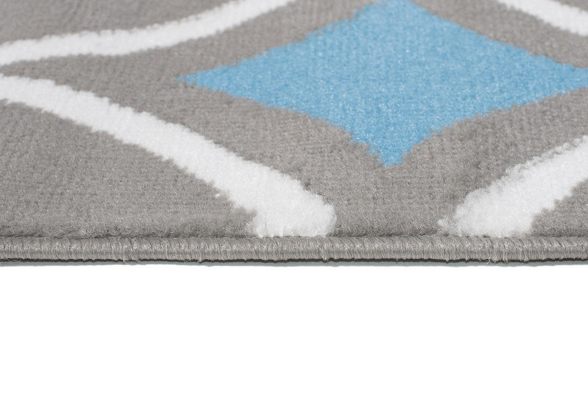 TEPPICH MAYA Blau Geometrisch Mosaik Karo 200/200 cm - Blau, Textil (200/200cm) - Tapiso