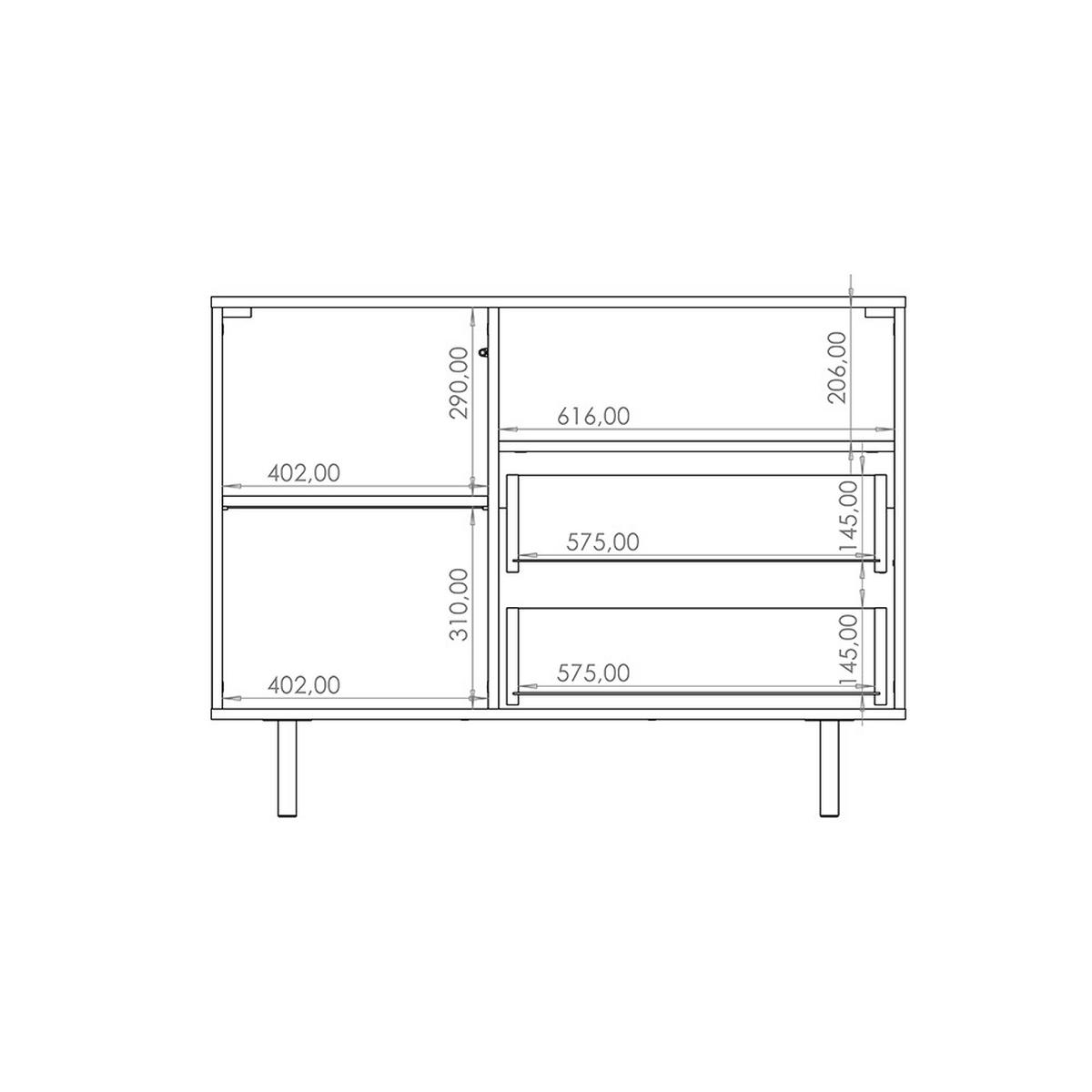 KOMMODE Nador-132 - Beige, Holzwerkstoff (107/80/41cm) - Lomado