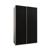 SCHWEBETÜRENSCHRANK 245,5/160/64 2-türig - Silberfarben/Schwarz, Holz/Metall (160/245/64cm) - Abiks Möbel