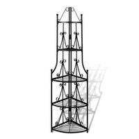 PFLANZENTREPPE Blumenregal Standregal Eckregal Schwarz - Schwarz, Metall (36/160/36cm) - vidaXL