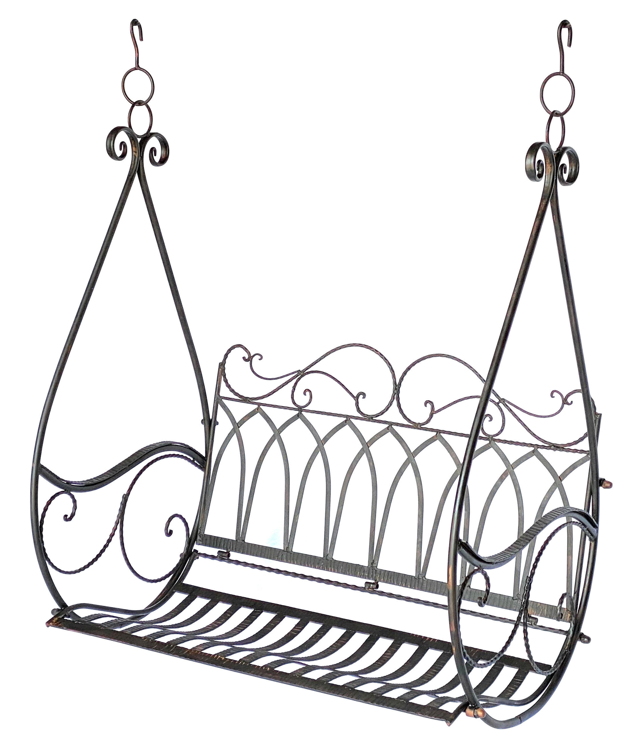HÄNGEBANK 2 Sitzer Metall Braun 1868 - Braun, Metall (105/60/55cm)