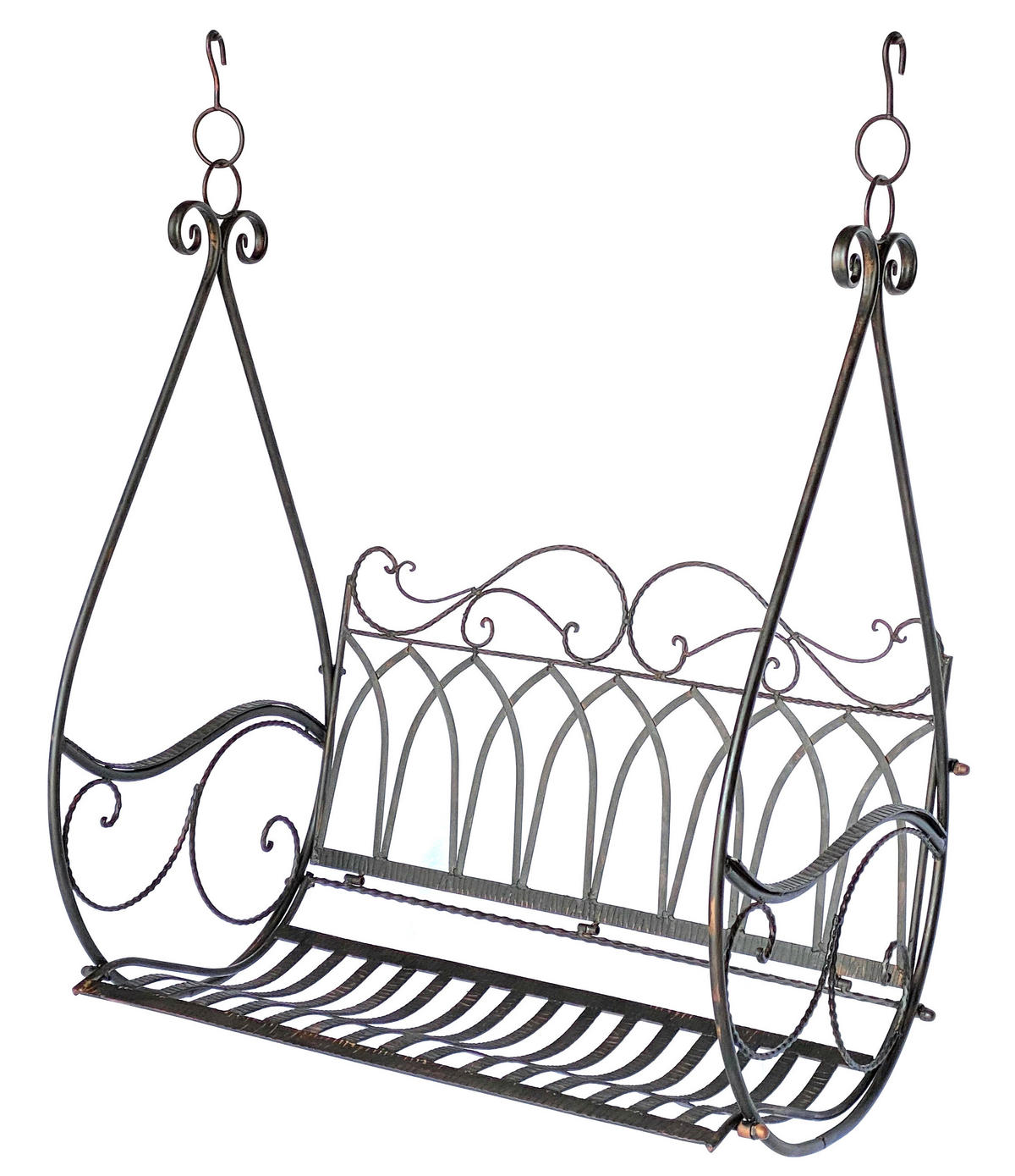 HÄNGEBANK 2 Sitzer Metall Braun 1868 - Braun, Metall (105/60/55cm)