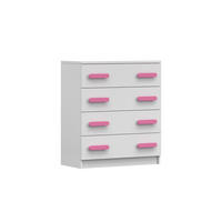 KINDERKOMMODE INGE 02 80/90/40 cm Sonoma Weiß/Rosa - Weiß/Rosa, Holzwerkstoff (80/90/40cm) - Deine Möbel 24