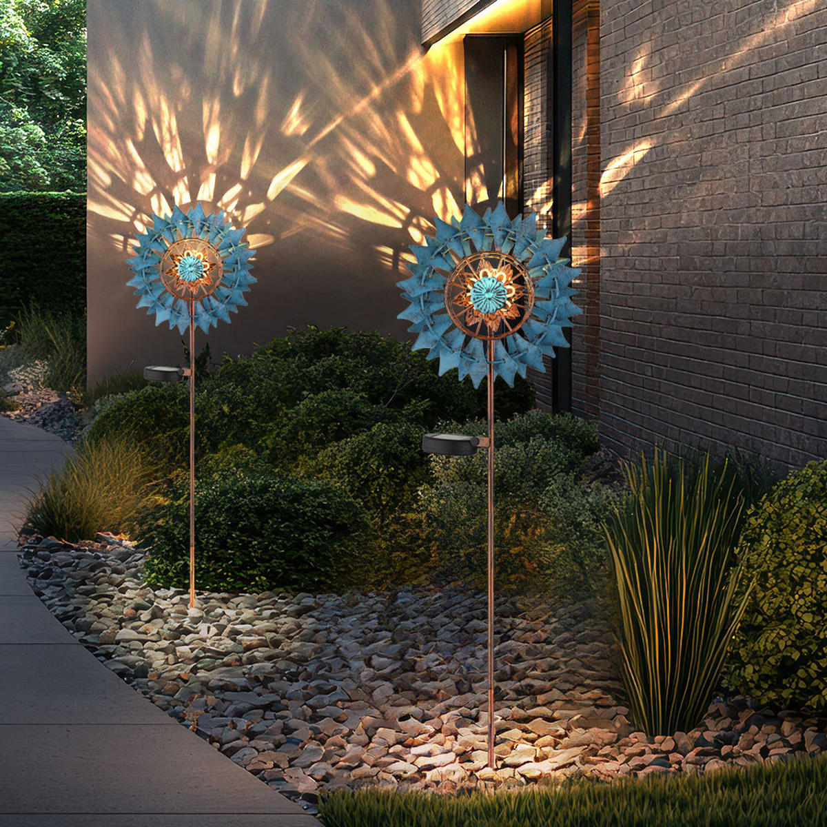 LED AUSSENLEUCHTE Metall Gold - Goldfarben, Metall (22.5/11.5/92cm) - Globo Lighting