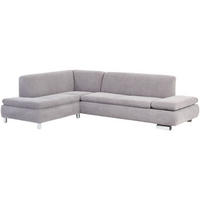 ECKSOFA mit Ottomane links Kaye Bezug Veloursstoff Metallfuß verchromt / silber - Grau, Kunststoff (190/270cm) - 58aufmkessel