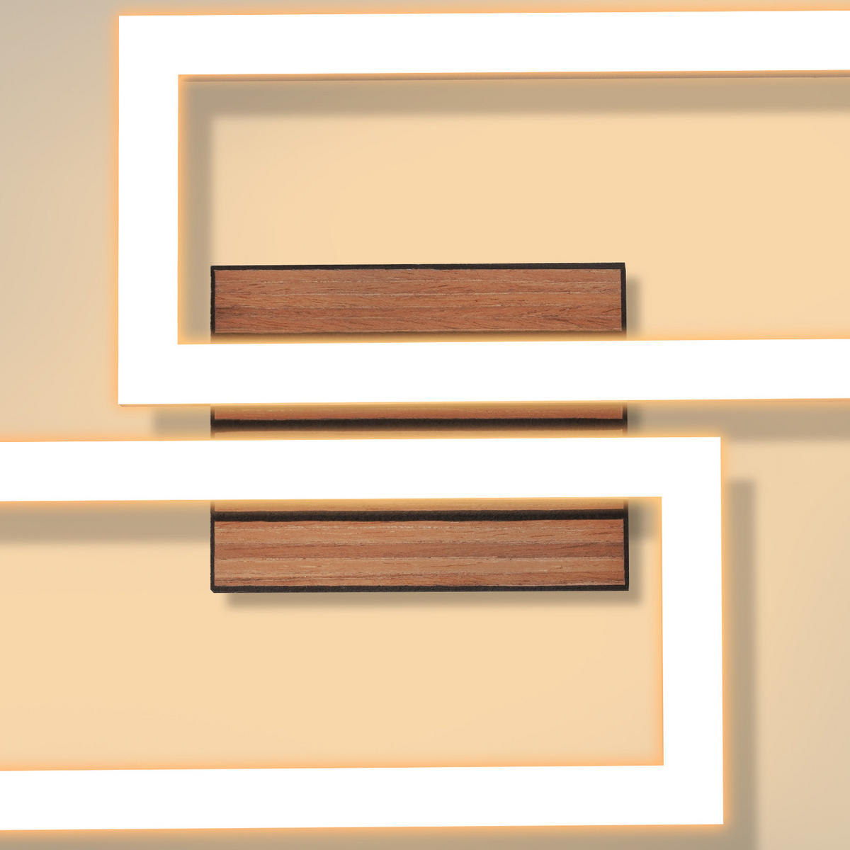 LED Deckenleuchte 27/50/6cm - Schwarz, Metall (50/27/6cm) - Nettlife