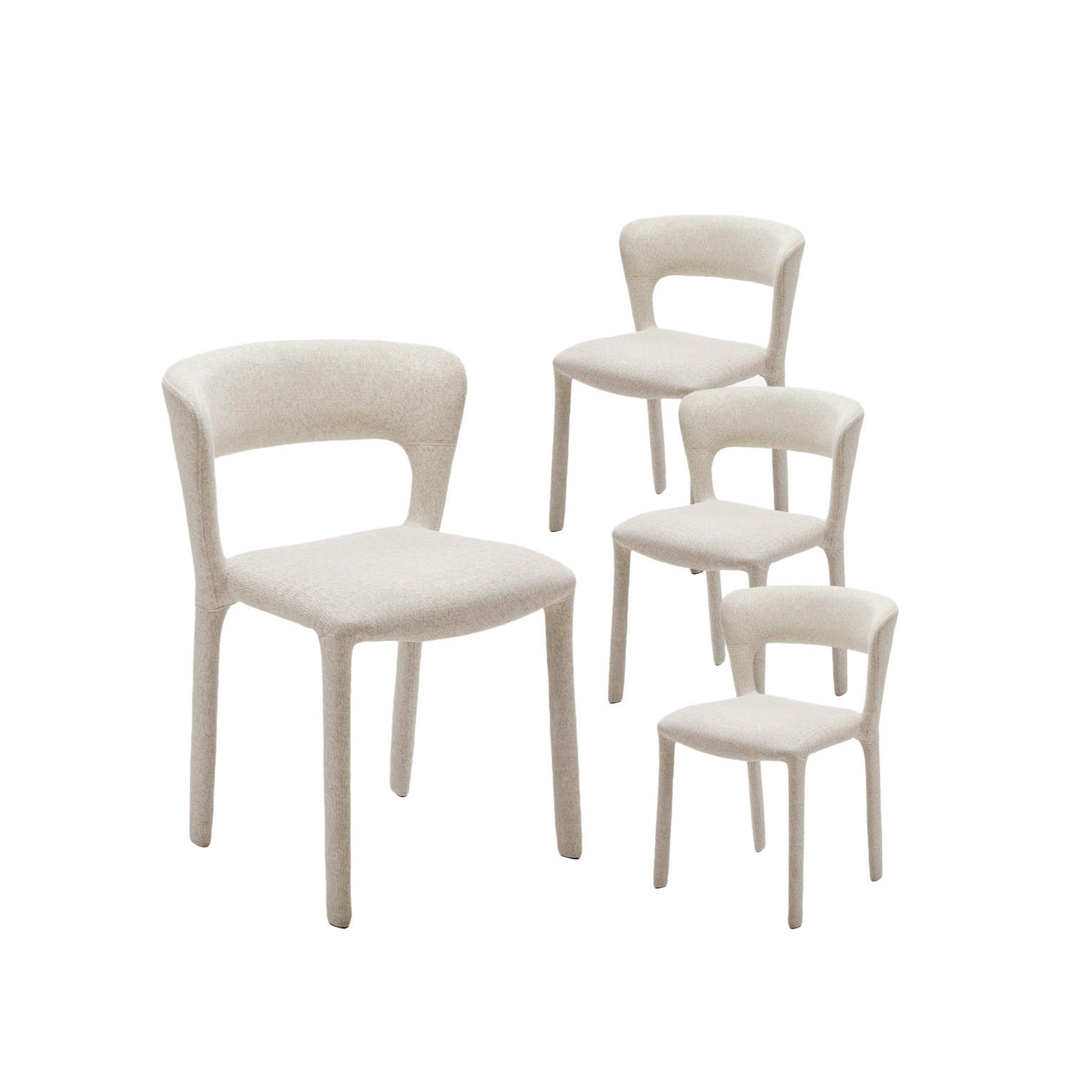 ESSZIMMERSTUHL Revan Beige 51 cm x 79 cm 4er-Set - Beige, Textil (51/79/57cm) - Klast Home