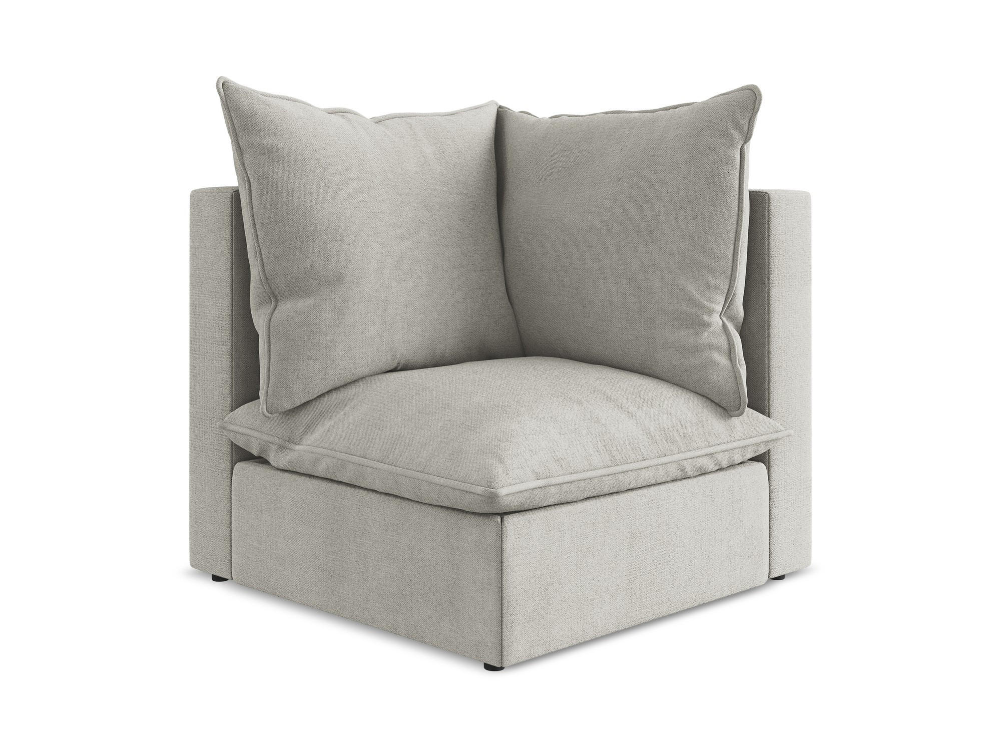 SOFAELEMENT Strukturstoff Grau - Hellgrau/Schwarz, Holzwerkstoff/Kunststoff (90/77/90cm) - Makamii